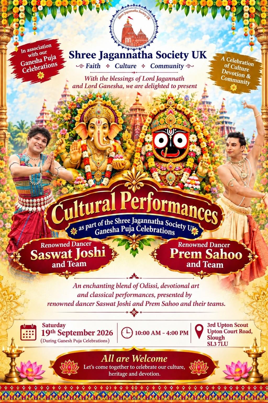 Cultural Performances โ Saswat Joshi and Prem Sahoo and their teams, 19 September 2026